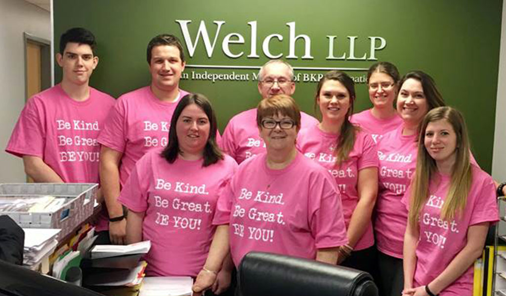 Welch Cornwall office participates in Pink Shirt Day