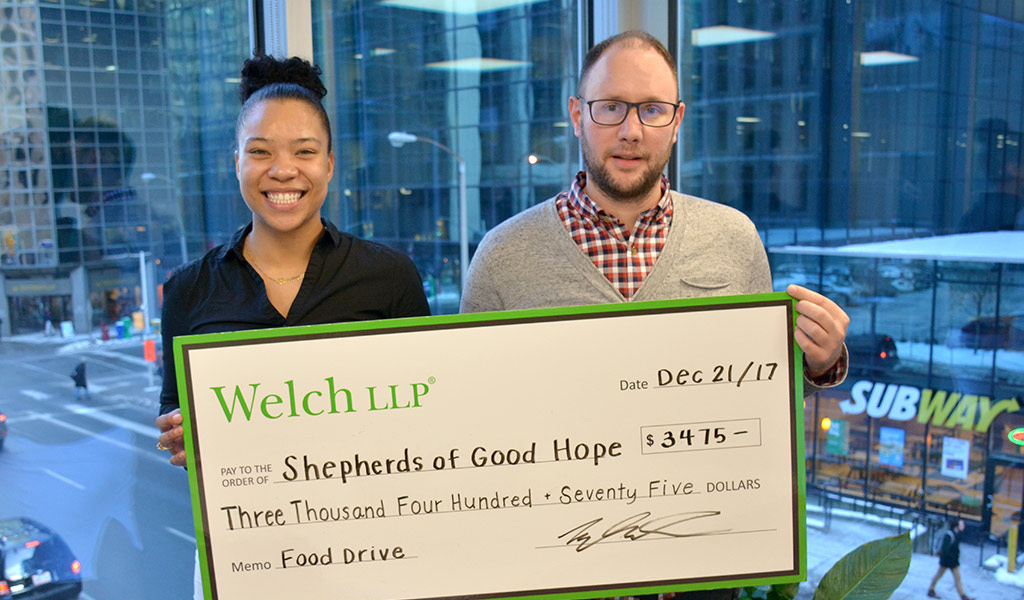 Welch LLP raises $3,475 for the Shepherds of Good Hope food drive